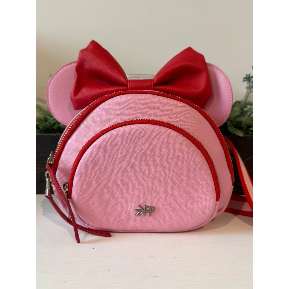 Freshly Picked Disney Minnie Mouse Pink Red Bow Crossbody Bag Ears FP Belt Bag